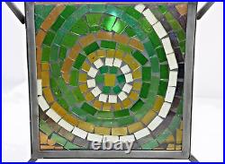 Mosaic Waves Wall Sconce Green-Color 9 Square Candle Holder