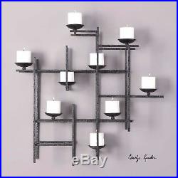 New 31 Metal Decorative Wall Sculpture Sconce Candle Holder 3 Dimensional Style
