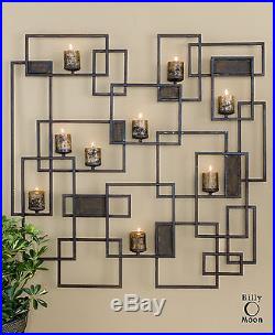 New 48 Hand Forged Metal Decorative Wall Sculpture Sconce Candle Holder Candles