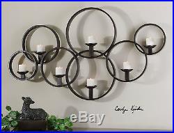 New Huge 65 Black Hand Forged Metal Decorative Wall Sconce Candle Holder