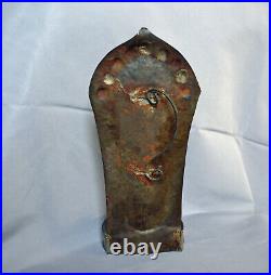 Nice Antique Tin Wall Candle Sconce / Chamberstick Hand-hammered Soldered 19th