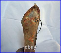 Nice Antique Tin Wall Candle Sconce / Chamberstick Hand-hammered Soldered 19th