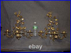 Nice Pair of Antique/Vintage Painted Metal Candle Wall Sconces