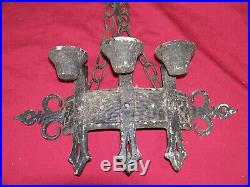 Old Goth Castle Wall Mount Chain Candle Holders Vintage Spanish Dungeon Décor