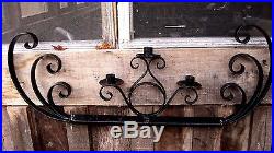 Old Large Vintage Iron Scroll Wall Sconce Home & Garden Taper Candle Holder