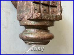 Old Vintage Hand Carved Old Color Wall Hanging Wooden Candle Stand/holder, Wcs. 4