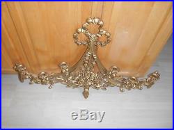 Old Vtg 1970 Syroco MOLDED GOLD CANDLE HOLDER Sconces Wall Hanging Plaque Decor