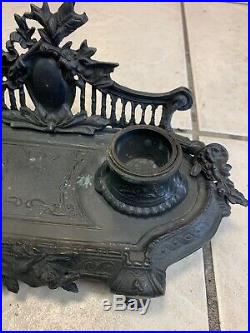 Ornate Vintage Antique Cast Iron Wall Art Hanging Candle Holder Sconce Snuffer