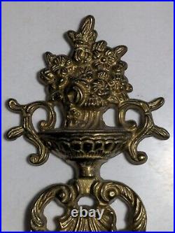 Ornated Brass Wall Candle Stick Holder