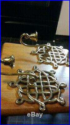 PAIR SOLID BRASS Wall Mount Candle STICK Holders SCONCE Candle Holders