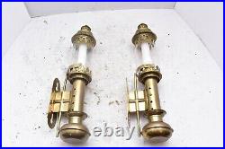 PAIR Vintage Wall Sconce Candle Holder Lamp Light Fixture Lantern RailRoad Train