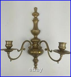Pair (2) Double Arm Candle Holder Wall Sconces Shabby Distressed French Country