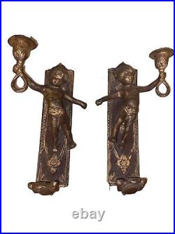 Pair Angel Sconce Candlestick Holder