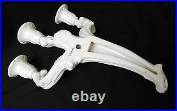 Pair Antique French White Porcelain Wall Candelabra Candle Holders Sconces