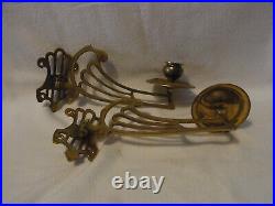 Pair Art Nouveau Piano Or Wall Candle Holder Swivel Arm German #BO