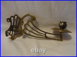 Pair Art Nouveau Piano Or Wall Candle Holder Swivel Arm German #BO