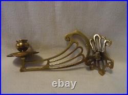 Pair Art Nouveau Piano Or Wall Candle Holder Swivel Arm German #BO