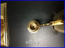 Pair BALDWIN Brass Wall Mount Candle Sconces Made So Can Be Electrified