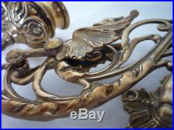 Pair Brass Gothic Decor Griffin Candle Sconces Wall Candle Holders