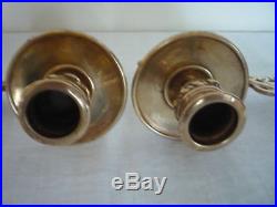 Pair Decorative Nouveau Style Brass Candlestick Holder Wall Candle Sconce Piano