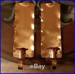 Pair Glencroft Copper Wall Candle Holder Sconces Candleholders Handmade Roycroft