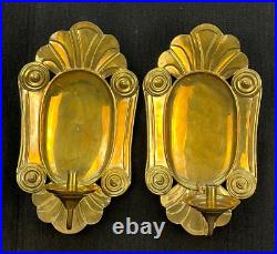 Pair Mottahedeh Large Brass 18 1/2 Candle Wall Sconces