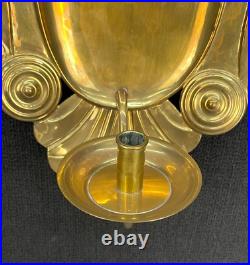 Pair Mottahedeh Large Brass 18 1/2 Candle Wall Sconces