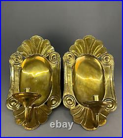 Pair Mottahedeh Large Brass 18 1/2 Candle Wall Sconces