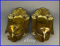 Pair Mottahedeh Large Brass 18 1/2 Candle Wall Sconces