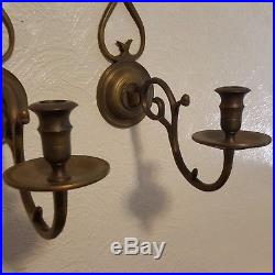 Pair Of 2 Williamsburg Restoration CW16-3 VMC Brass Wall Sconce Candle Holders