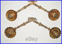 Pair Of Antique French Bronze Piano Sconce Candleholders Wall