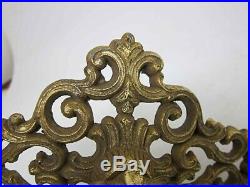 Pair Of Antique SOLID BRASS WALL CANDLE HOLDERS. Architectural salvage