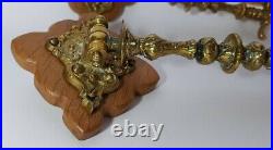 Pair Of Antique Solid Heavy Adjustable Brass Wall Candle Holders Piano Sconce