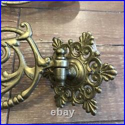 Pair Of Antique Vintage Brass Candle Holder Wall Candle Sconce