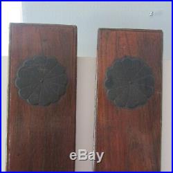 Pair Of Antique Wooden & Cast Iron Japanese Wall Candle Holders Mum HandMade