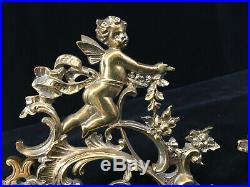 Pair Of French Brass Cherub Wall Candle Sconces Circa 1870