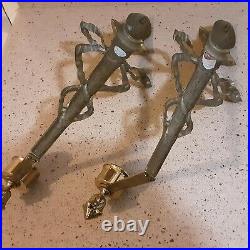 Pair Of Ornate Decorative Crafts Inc Wall Sconces With Lacquered Brass