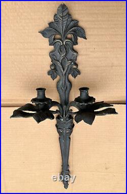 Pair Of Ornate Decorative Crafts Inc Wall Sconces With Polished Brass Gothic