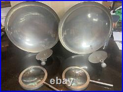 Pair Of Rare Vintage Antique Parabolic Reflector Magnifying Candle Wall Sconce