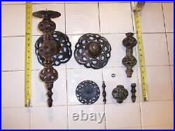 Pair Of Vintage 16 Inch Heavy Metal Medieval Gothic Wall Mount Candle Holders