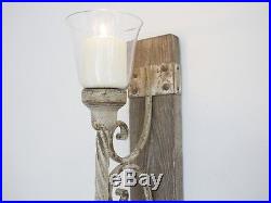 Pair Of Wall Sconce Candle Holders Antique Vintage Style Indoor Garden