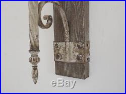 Pair Of Wall Sconce Candle Holders Antique Vintage Style Indoor Garden