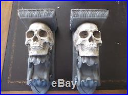 Pair Skull Wall Sconces/Candle Holder, NEW! VERY COOL