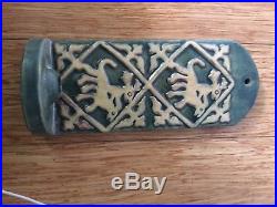 Pair VINTAGE Moravian Mercer Pottery Art Tile Wall Sconce Candle Holders Doves