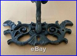 Pair Vintage Antique Cast Iron Wall Brackets Sconces Candle Holder Ornate Doves