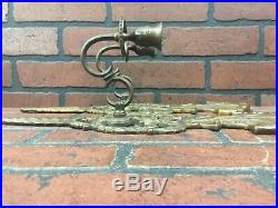 Pair Vintage Victorian Bronze Brass Candle Holders Wall Sconces 16+ inches