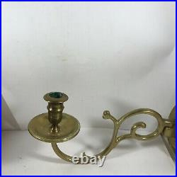 Pair Williamsburg Restoration Solid Brass Wall Sconce Candle Holders CW16-3