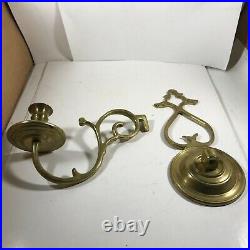 Pair Williamsburg Restoration Solid Brass Wall Sconce Candle Holders CW16-3