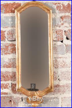 Pair of 19th century Gilt wood Mirror wall Sconces withCandle holder