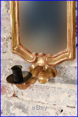 Pair of 19th century Gilt wood Mirror wall Sconces withCandle holder